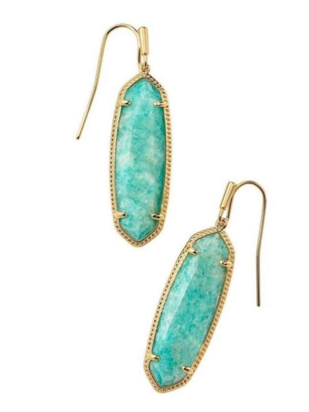 Kendra Scott Gikd and Amazonite drop earrrings new